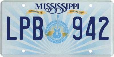 MS license plate LPB942