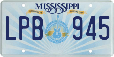 MS license plate LPB945
