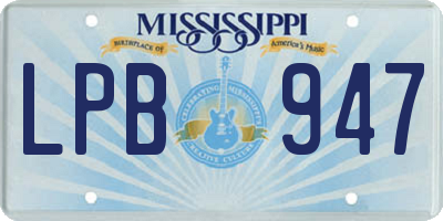 MS license plate LPB947