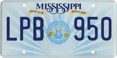 MS license plate LPB950