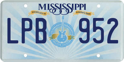 MS license plate LPB952