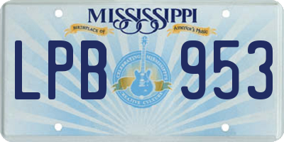 MS license plate LPB953
