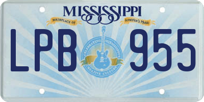 MS license plate LPB955