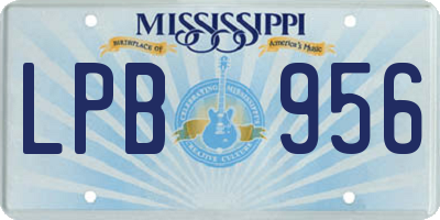 MS license plate LPB956