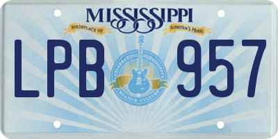 MS license plate LPB957