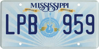 MS license plate LPB959