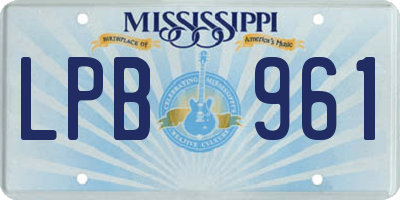 MS license plate LPB961
