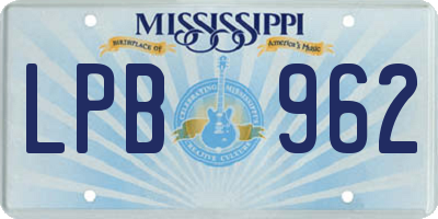 MS license plate LPB962