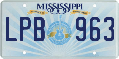 MS license plate LPB963