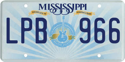 MS license plate LPB966