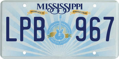 MS license plate LPB967