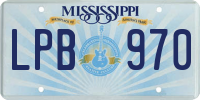 MS license plate LPB970