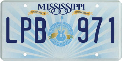 MS license plate LPB971