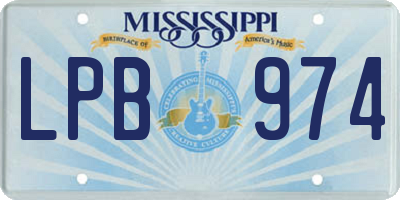 MS license plate LPB974