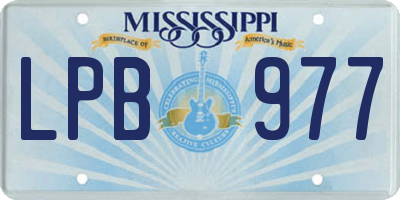 MS license plate LPB977