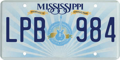 MS license plate LPB984