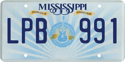 MS license plate LPB991