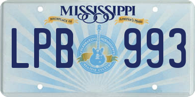 MS license plate LPB993