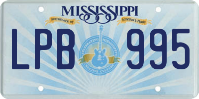MS license plate LPB995