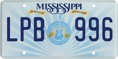 MS license plate LPB996