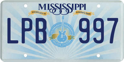 MS license plate LPB997