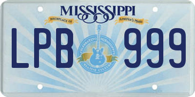 MS license plate LPB999