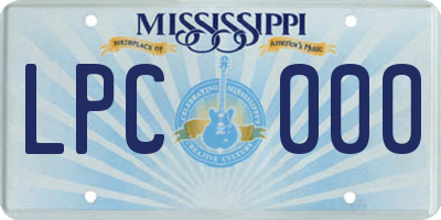 MS license plate LPC000