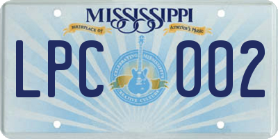 MS license plate LPC002