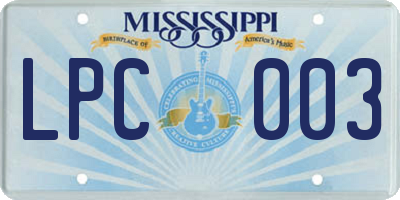 MS license plate LPC003