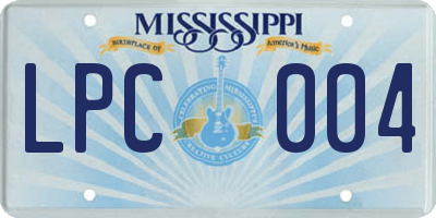 MS license plate LPC004