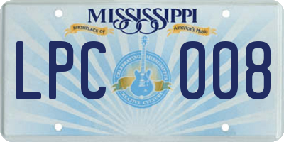 MS license plate LPC008