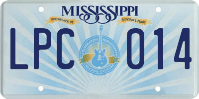 MS license plate LPC014