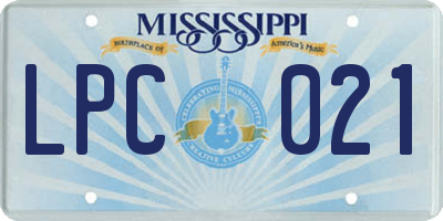MS license plate LPC021