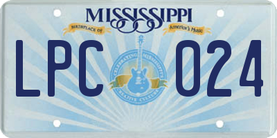 MS license plate LPC024
