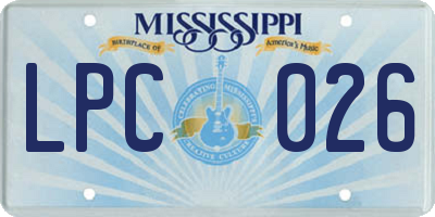 MS license plate LPC026