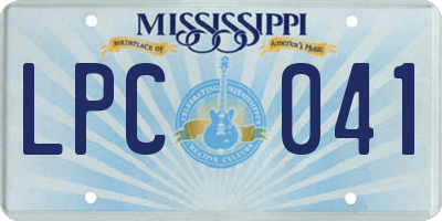 MS license plate LPC041