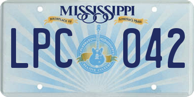 MS license plate LPC042