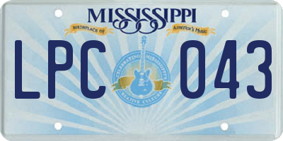 MS license plate LPC043