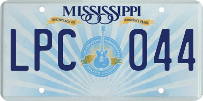MS license plate LPC044