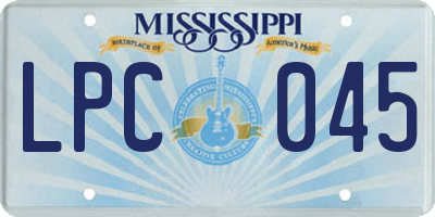 MS license plate LPC045