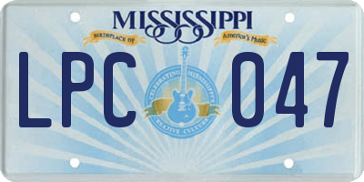 MS license plate LPC047
