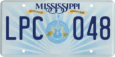 MS license plate LPC048