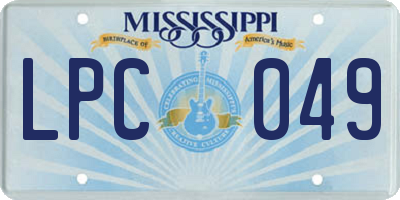 MS license plate LPC049