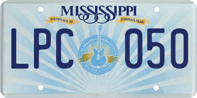 MS license plate LPC050