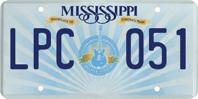 MS license plate LPC051