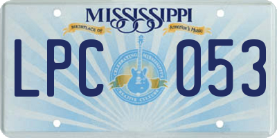 MS license plate LPC053