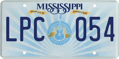MS license plate LPC054