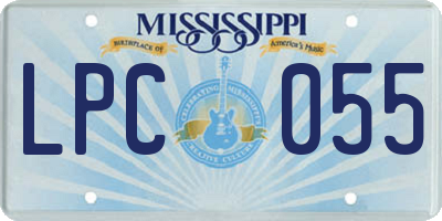 MS license plate LPC055