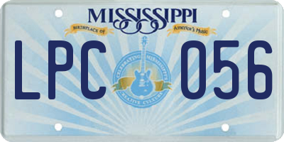 MS license plate LPC056