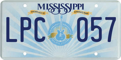 MS license plate LPC057